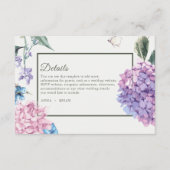 ゴージャスな絵を描手あじさいフローラ結婚ズ エンクロージャーカード (正面)