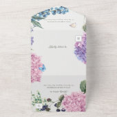 ゴージャスな絵を描手あじさいフローラ結婚ズ オールインワン招待状 (外側)