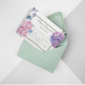 ゴージャスな絵を描手あじさいフローラ結婚ズ 招待状