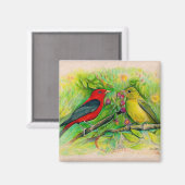 ゴージャスな緋色のタネジャーズ絵画の水色 マグネット (正面/裏面)