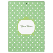 ゴージャスな緑と白の水玉模様 クリップボード (裏面)