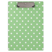 ゴージャスな緑と白の水玉模様 クリップボード (正面)