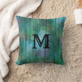 ゴージャスな緑の虹の質感ボホカラー クッション (ブランケット)