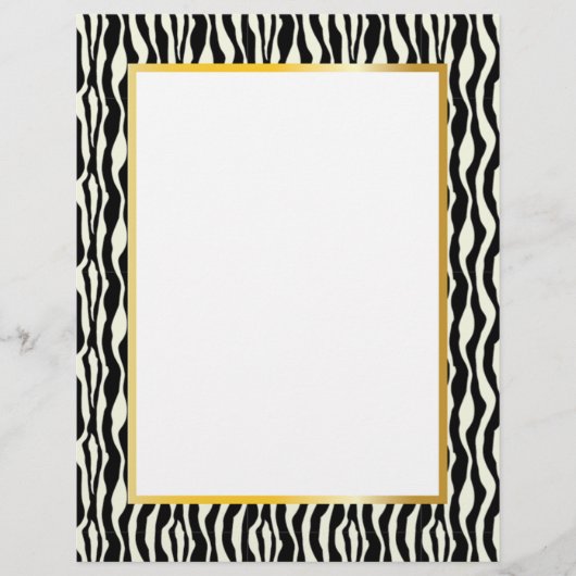 ゴージャスな縁どゼブラ文房具 – 金ゴールド (正面)