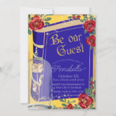 ゴージャスな美女と野獣の黄色いおとぎ話 招待状 (正面)