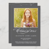 ゴージャスな脚本の卒業招待状発表 招待状 (正面/裏面)