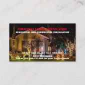 ゴージャスな芝生の写真とクリスマスライトフォト 名刺 (裏面)