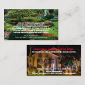 ゴージャスな芝生の写真とクリスマスライトフォト 名刺 (正面/裏面)