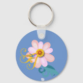 ゴージャスな花とハチドリ キーホルダー (裏面)