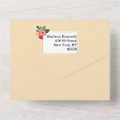 ゴージャスな花のアニバーサリー オールインワン招待状 (裏面)