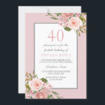 ゴージャスな花女性40th誕生日パーティー招待状 招待状<br><div class="desc">ゴージャスな花ガールズ40th誕生日パーティー招待状ストアのマッチングコレクションを参照</div>