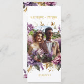 ゴージャスな薄紫とラベンダー結婚のブドウ園 メニュー (正面/裏面)