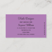 ゴージャスな薄紫ハートと可愛いモノグラム 名刺 (裏面)