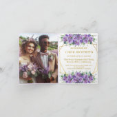 ゴージャスな薄紫ビネヤードブライダルシャワー写真 招待状 (内部)