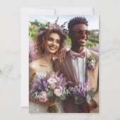 ゴージャスな薄紫ブドウ園 |写真の日付の保存 招待状 (正面)