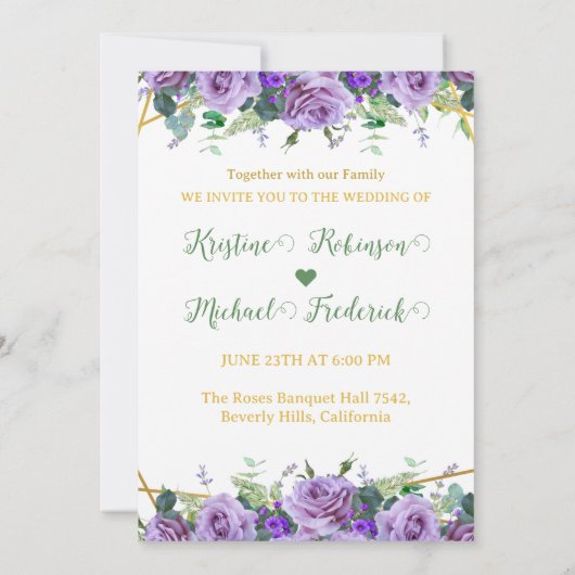 ゴージャスな薄紫ブドウ園 |写真の日付の保存 招待状 (裏面)