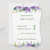 ゴージャスな薄紫ヴィネヤードウェディングRSVP (裏面)