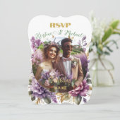 ゴージャスな薄紫ヴィネヤードウェディングRSVP (スタンド正面)