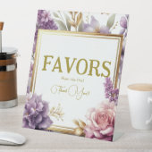 ゴージャスな薄紫ヴィネヤードブライダルシャワーウィズサイン 台座サイン (インサイチュ)