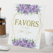 ゴージャスな薄紫ヴィネヤードブライダルシャワーウィズサイン 台座サイン (インサイチュ)