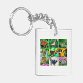 ゴージャスな蝶コラージュ, 9枚の写真 キーホルダー (正面左)