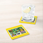 ゴージャスな蝶コラージュ， 9枚の写真 スクエアペーパーコースター (インサイチュ)