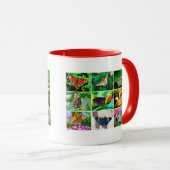 ゴージャスな蝶コラージュ, 9枚の写真 マグカップ (正面右)