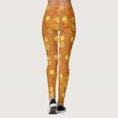 ゴージャスな赤いオークレハニカムパターン レギンス (裏面)