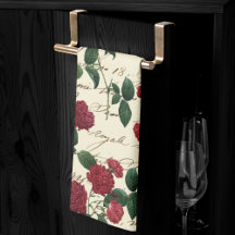 ゴージャスな赤いバラとクラシックヴィンテージ手書き