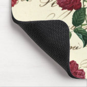 ゴージャスな赤いバラとクラシックヴィンテージ手書き マウスパッド (コーナー)