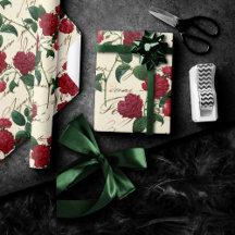 ゴージャスな赤いバラとクラシックヴィンテージ手書き