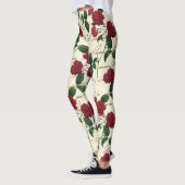 ゴージャスな赤いバラとクラシックヴィンテージ手書き レギンス (左)