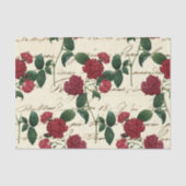 ゴージャスな赤いバラとクラシックヴィンテージ手書き 薄葉紙 (正面)