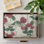 ゴージャスな赤いバラとクラシックヴィンテージ手書き 薄葉紙 (ギフト)