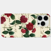 ゴージャスな赤いバラとクラシックヴィンテージ手書き Case-Mate iPhoneケース (裏面 (横))