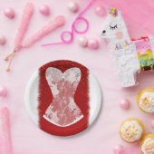 ゴージャスな赤と白のホリデー下着パーティー ペーパープレート (パーティー)