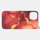ゴージャスな赤アルコールガーリー金ゴールド iPhoneケース (裏面横)
