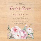 ゴージャスな赤面とバラモダンブライダルシャワー アクリル招待状 (正面)