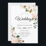 ゴージャスな赤面と白い花エレガントな結婚式 招待状<br><div class="desc">ゴージャスな赤面&ホワイトフラワーエレガントなウェディング招待状店のマッチングコレクションを参照</div>