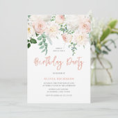 ゴージャスな赤面フローラオールエイジズバースデーパーティー 招待状 (スタンド正面)