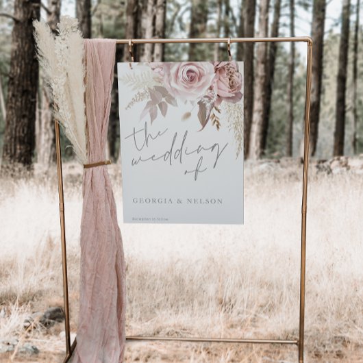 ゴージャスな赤面フローララージ結婚のポスターのサイン ポスター