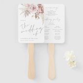 ゴージャスな赤面フローラ結婚式 プログラム ハンドファン (正面&裏面)