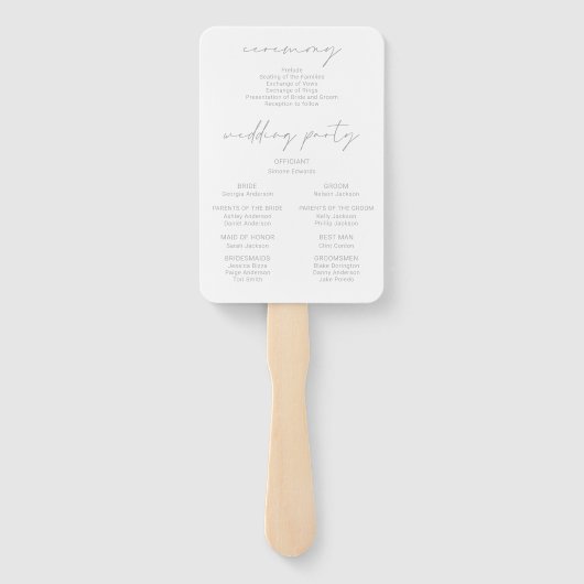 ゴージャスな赤面フローラ結婚式 プログラム ハンドファン (裏面)