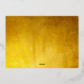 ゴージャスな輝きを放つ金赤の新年書道招待状 箔シーズンカード (裏面)