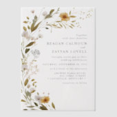 ゴージャスな野素朴花フローラ結婚ズ ベラム紙招待状 (正面)