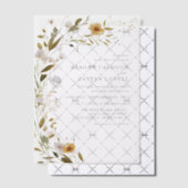 ゴージャスな野素朴花フローラ結婚ズ ベラム紙招待状 (オフセット (招待状))