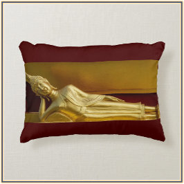 ゴージャスな金ゴールドとダークレッドリクライニング仏 アクセントクッション