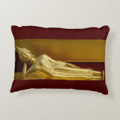 ゴージャスな金ゴールドとダークレッドリクライニング仏 アクセントクッション (裏面)