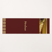 ゴージャスな金ゴールドとダークレッドリクライニング仏 ヨガマット (正面(横))