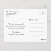 ゴージャスな金ゴールドハート結婚写真のTHANK YOU ポストカード (裏面)